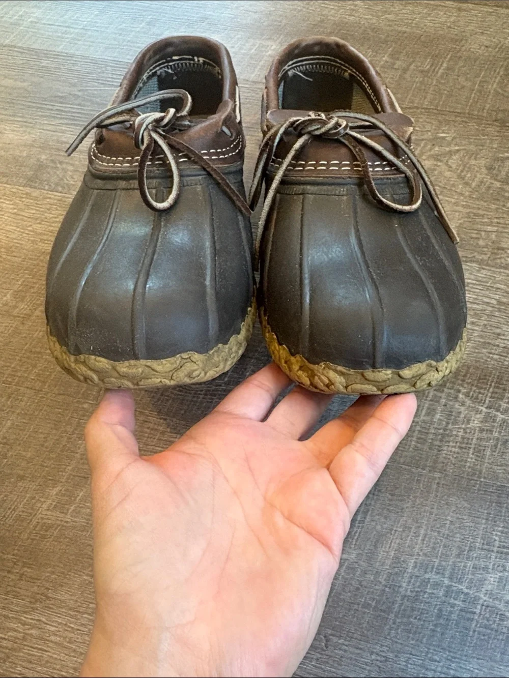 Vintage L.L. Bean Duck Bean Boots Men’s 13 Brown Leather Mocs Made in USA
